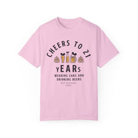 Cheers to 21 Years and Wearing Ears Comfort Colors Unisex Garment-Dyed T-shirt