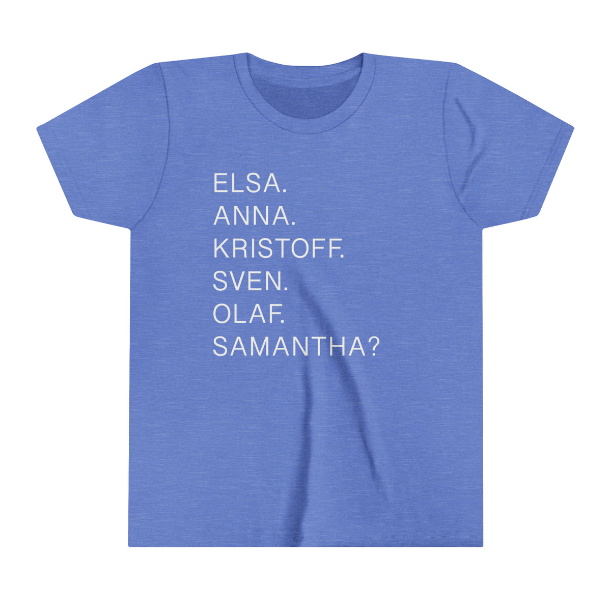 Frozen Character Names Bella Canvas Youth Short Sleeve Tee