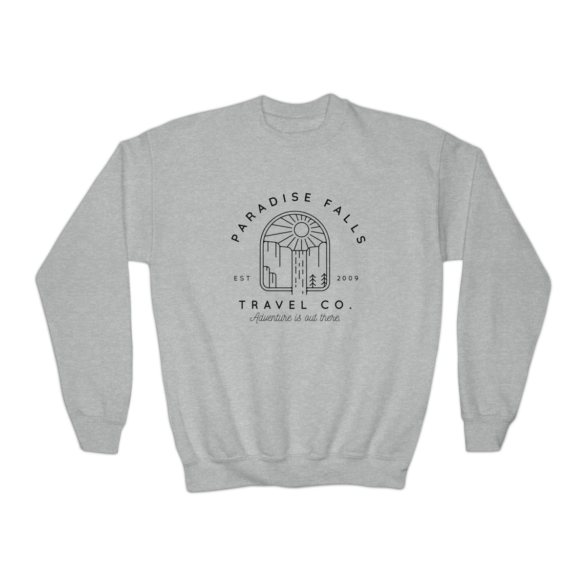Paradise Falls Vacation Co. Gildan Youth Crewneck Sweatshirt