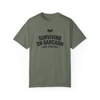 Surviving on Sarcasm and Snacks Comfort Colors Unisex Garment-Dyed T-shirt
