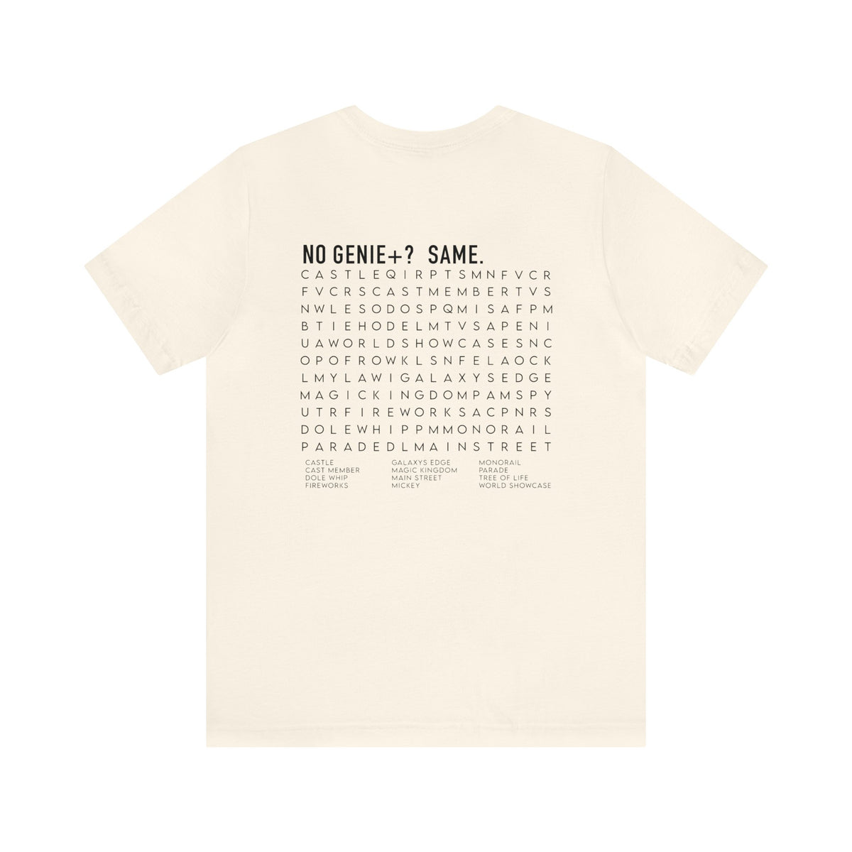 No Genie+? Bella Canvas Unisex Jersey Short Sleeve Tee