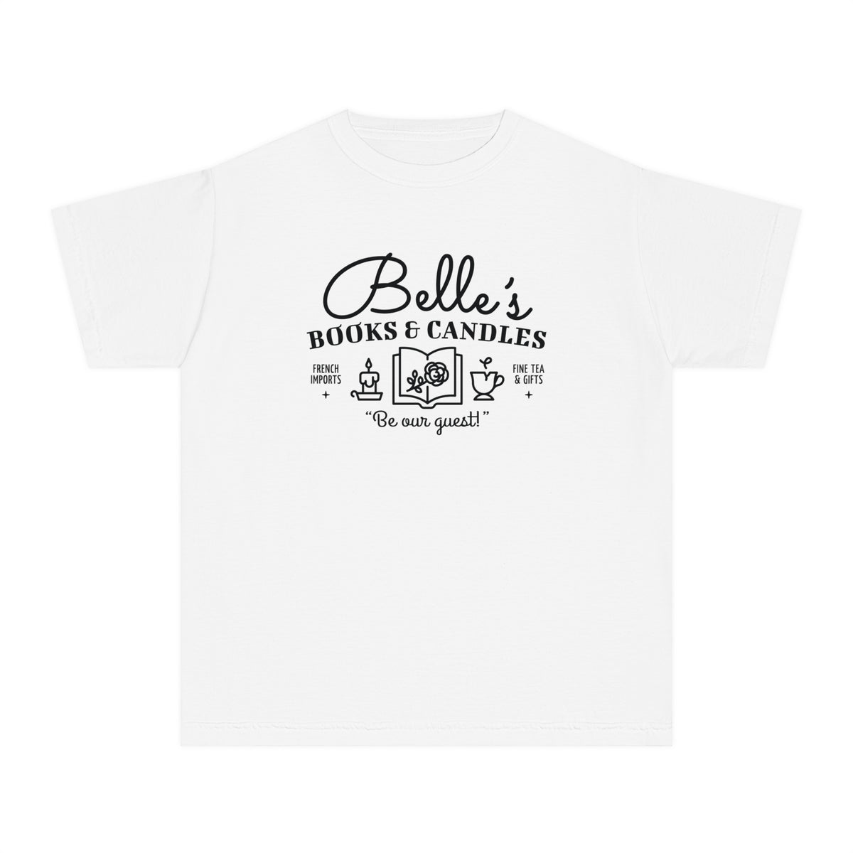 Belle’s Books & Candles Comfort Colors Youth Midweight Tee