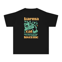 Karma Is A Cat Comfort Colors Youth Midweight Tee
