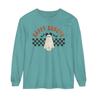 Happy Haunts Comfort Colors Unisex Garment-dyed Long Sleeve T-Shirt