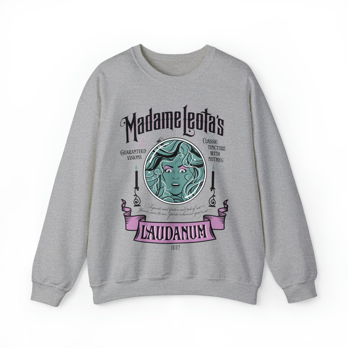 Madame Leota’s Laudanum Teal Gildan Unisex Heavy Blend™ Crewneck Sweatshirt