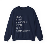 Frozen Character Names Gildan Unisex Heavy Blend™ Crewneck Sweatshirt