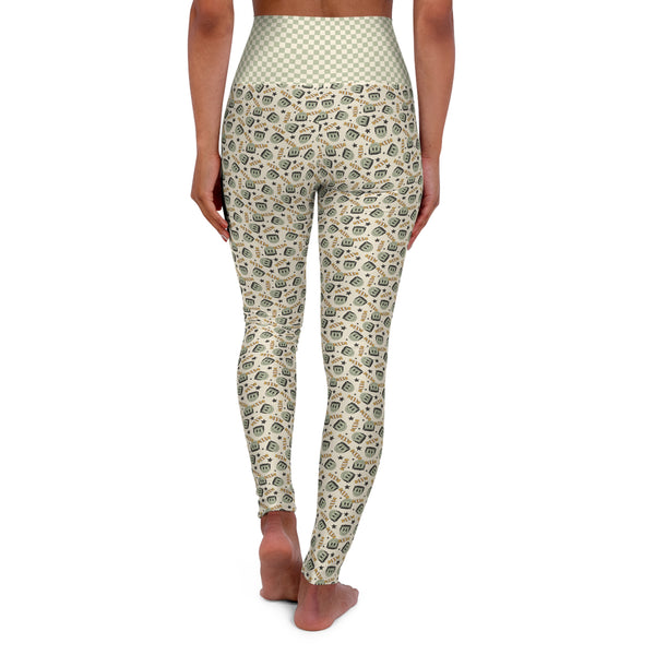 Halloween Checkered Frankies High Waisted Yoga Leggings (AOP)