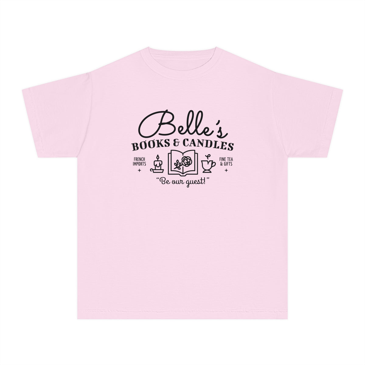 Belle’s Books & Candles Comfort Colors Youth Midweight Tee