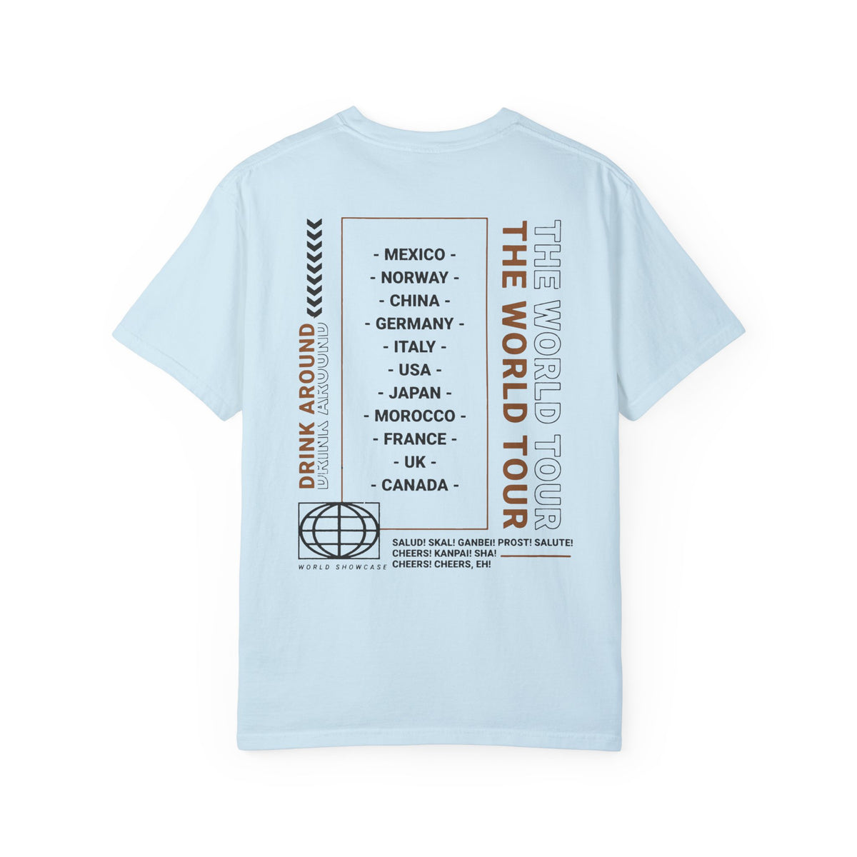 Drink Around The World Tour Comfort Colors Unisex Garment-Dyed T-shirt