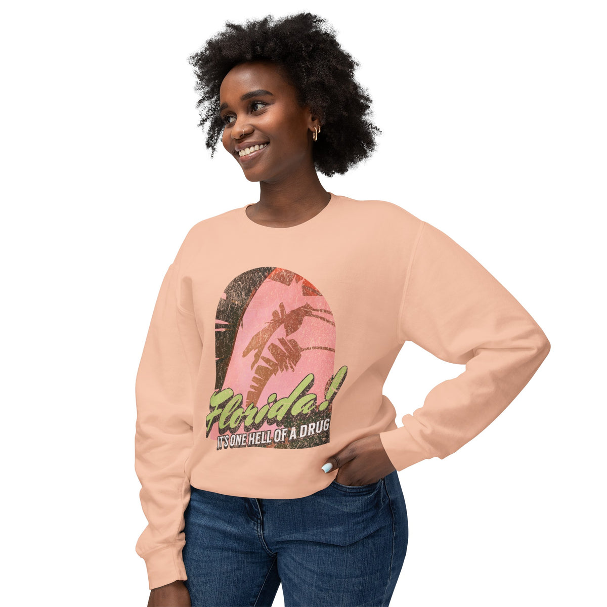 Florida! It's One Hell Of A Drug Unisex Lightweight Comfort Colors Crewneck Sweatshirt