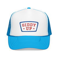 Giddy Up Foam Trucker Hat - Embroidered Blue