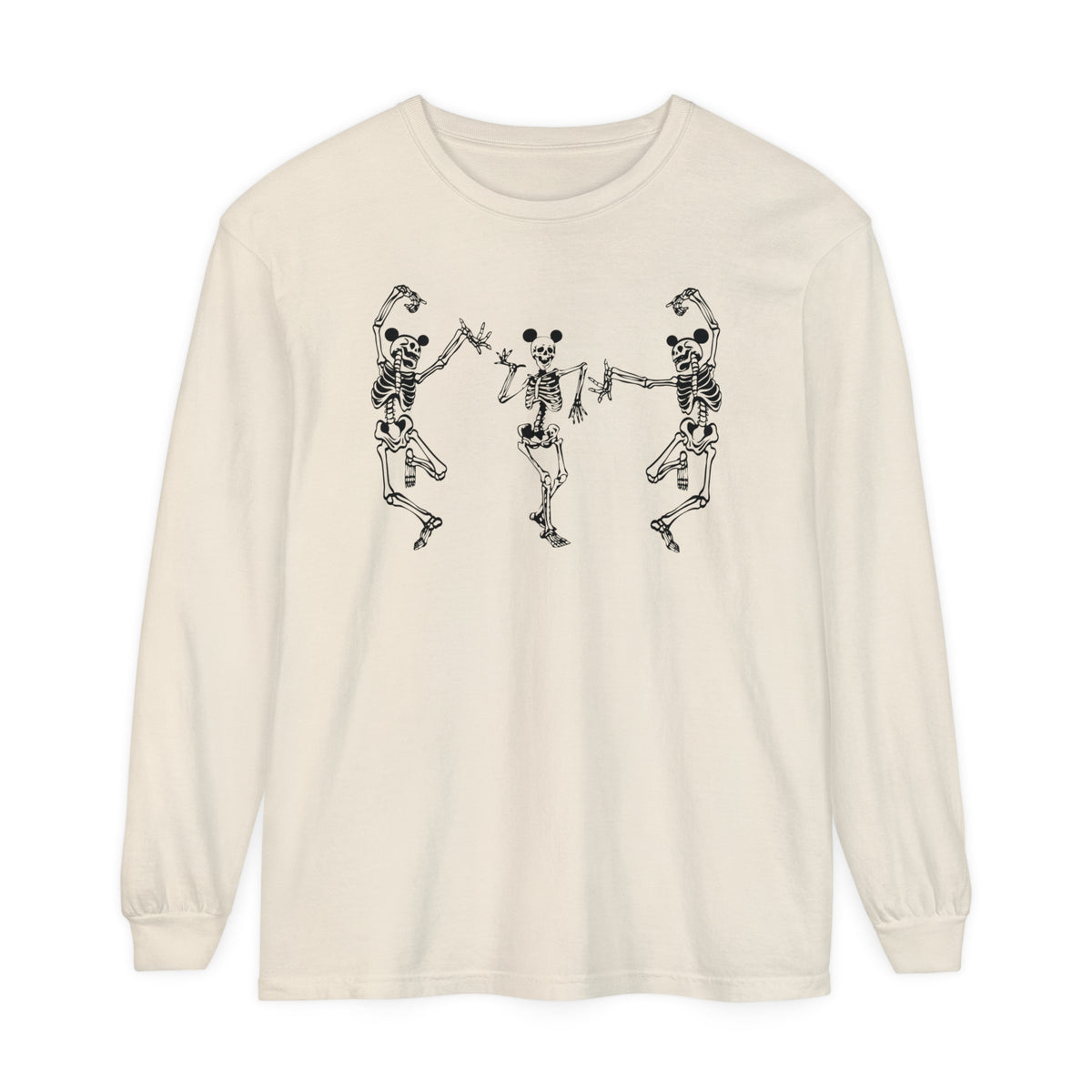 Dancing Skeletons with Ears Comfort Colors Unisex Garment-dyed Long Sleeve T-Shirt
