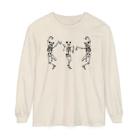 Dancing Skeletons with Ears Comfort Colors Unisex Garment-dyed Long Sleeve T-Shirt
