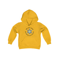 The Cold Never Bothered Me Anyway Gildan Youth Heavy Blend Hooded Sweatshirt