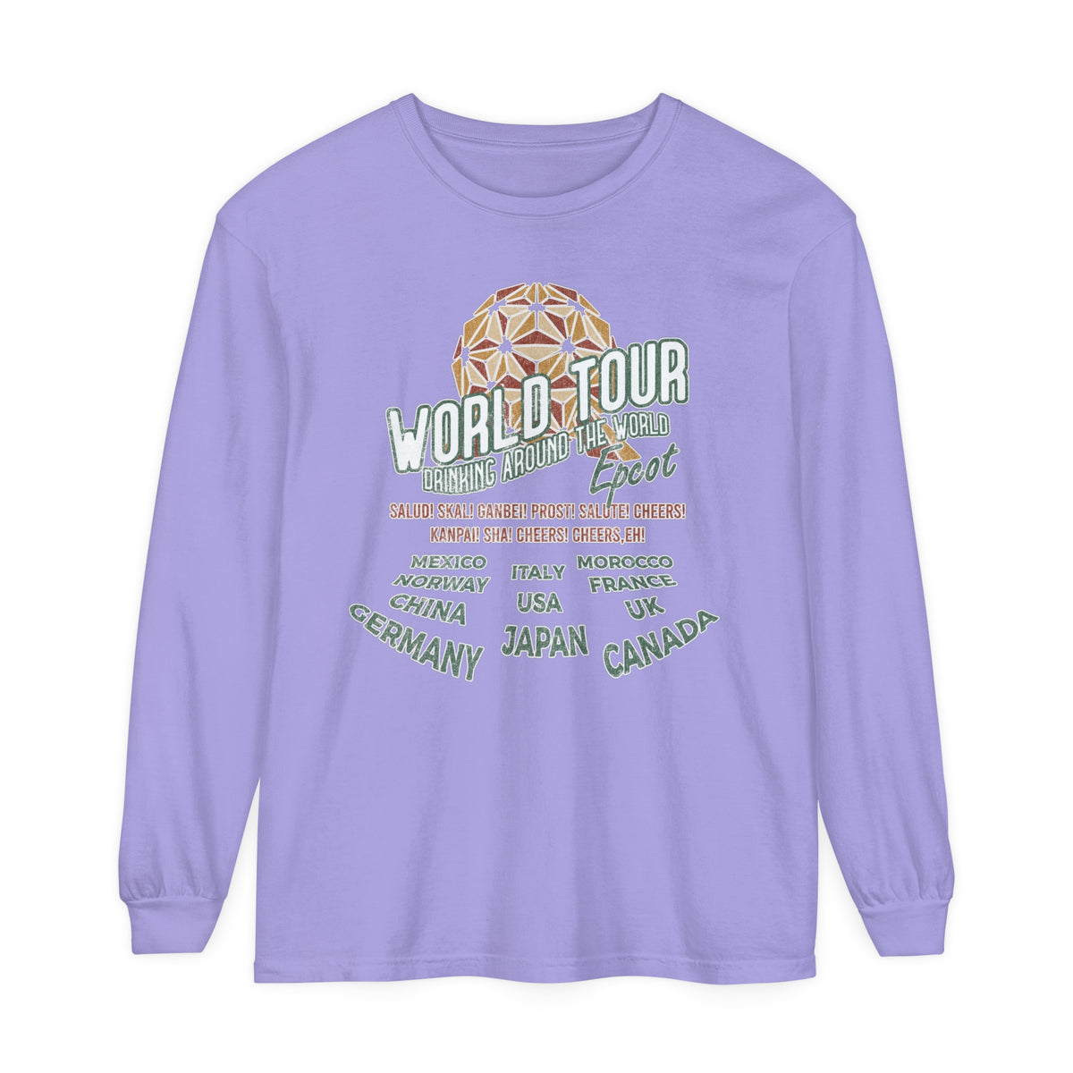 World Tour Comfort Colors Unisex Garment-dyed Long Sleeve T-Shirt