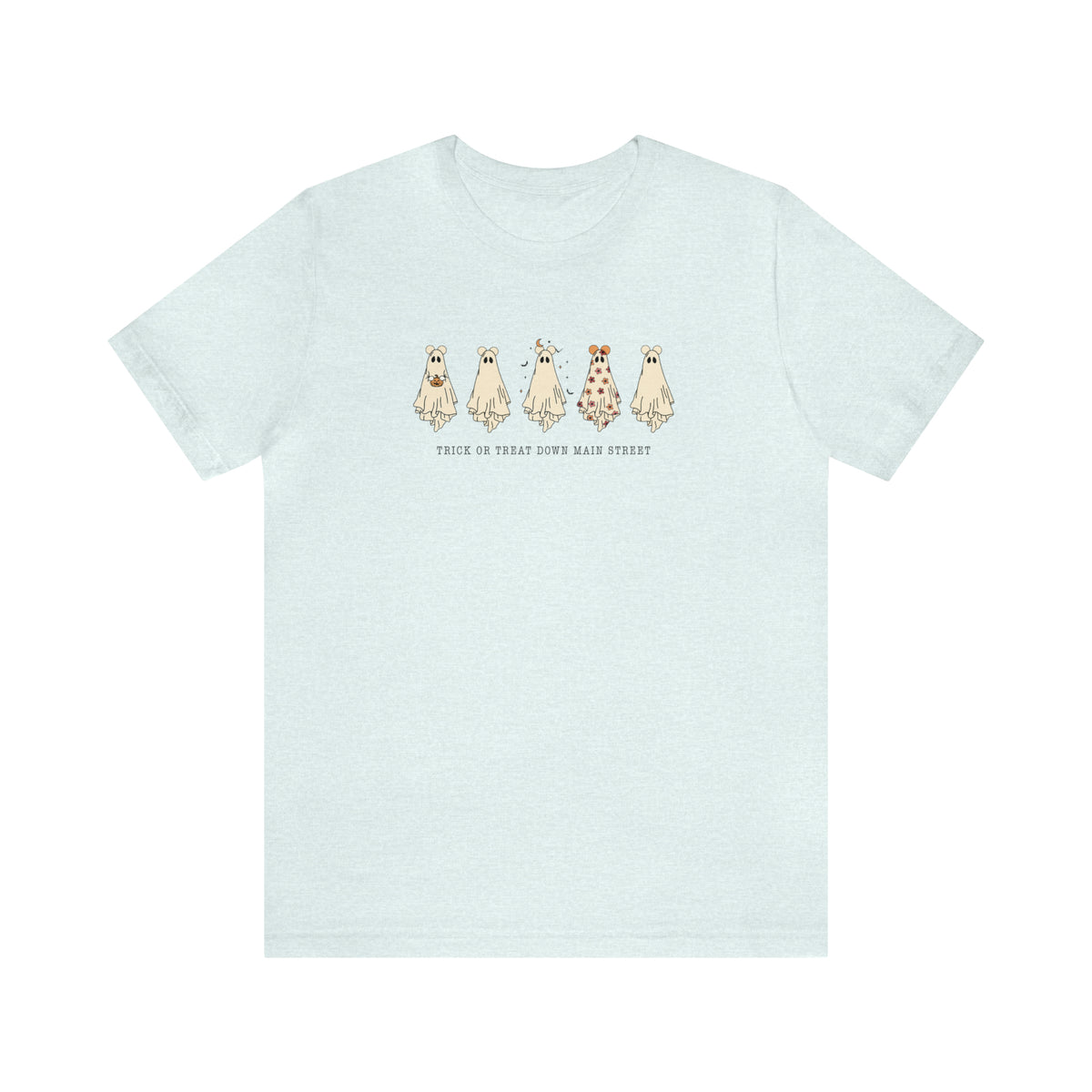 Trick or Treat Down Main Street Unisex Jersey Short Sleeve Tee