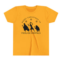 Merry Christmas Ya Foolish Mortals Bella Canvas Youth Short Sleeve Tee