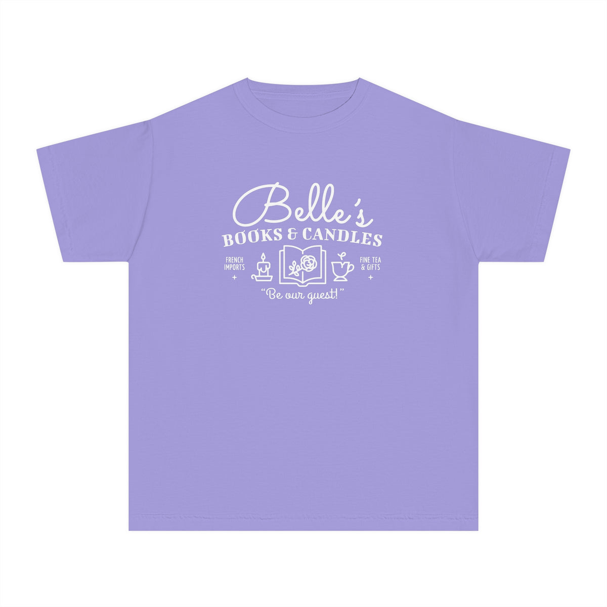 Belle’s Books & Candles Comfort Colors Youth Midweight Tee