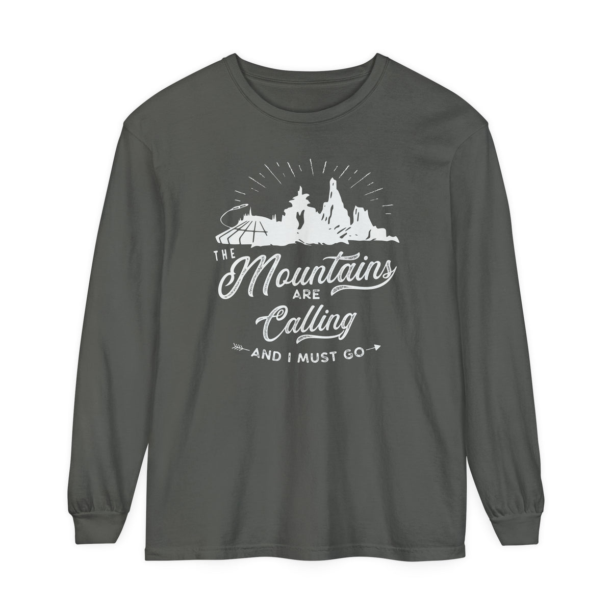 The Mountains Are Calling Comfort Colors Unisex Garment-dyed Long Sleeve T-Shirt