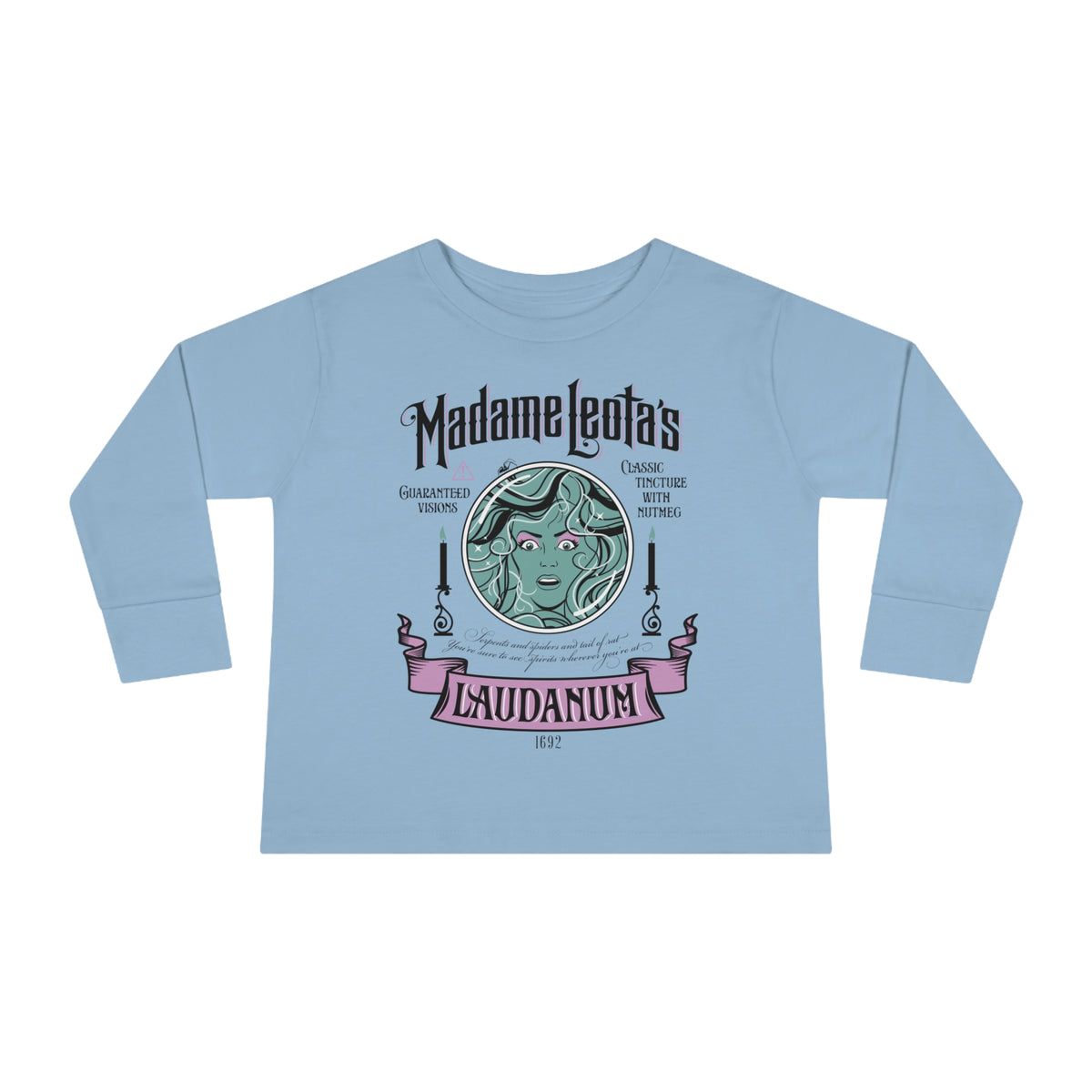Madame Leota’s Laudanum Teal Rabbit Skins Toddler Long Sleeve Tee