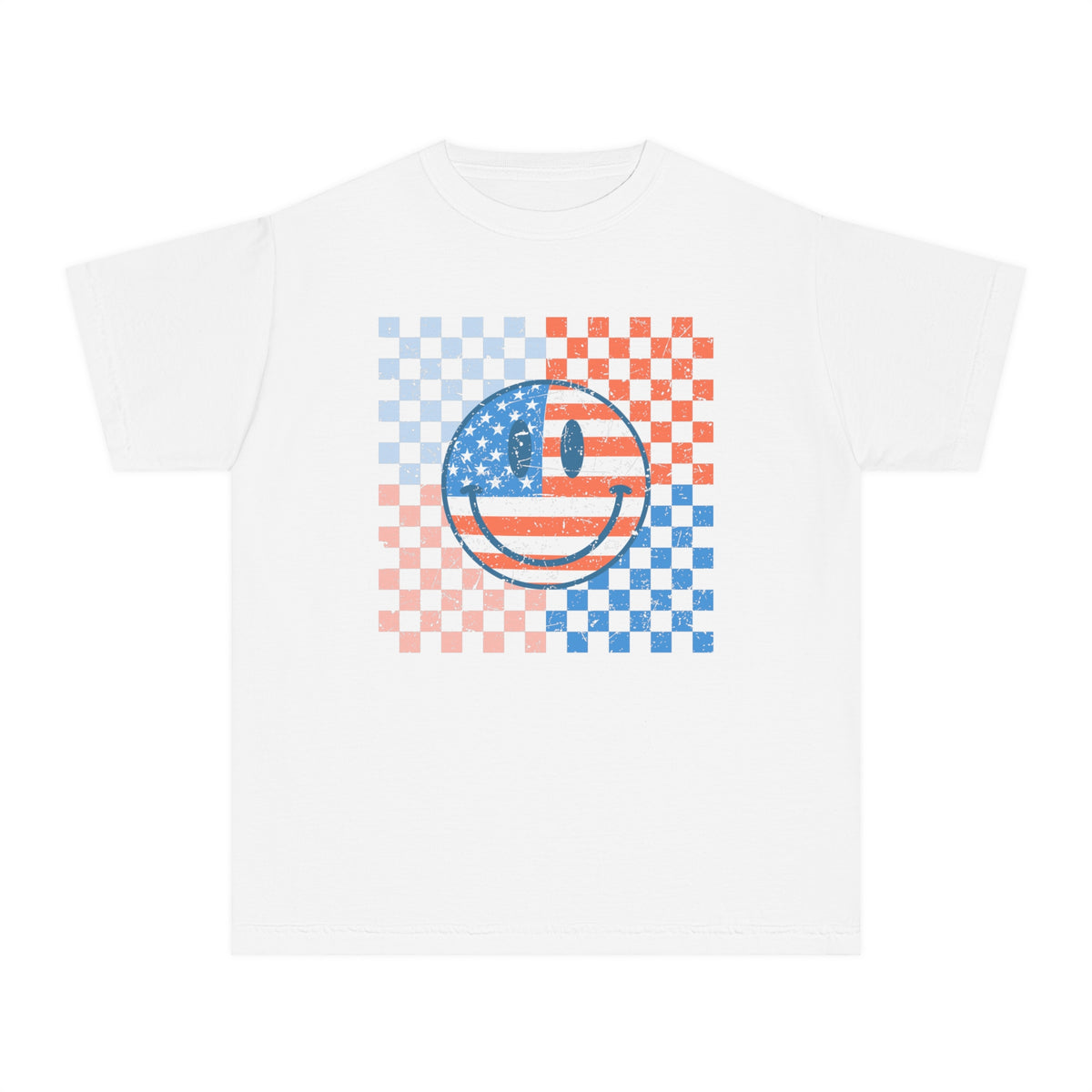 Patriotic Happy Face Comfort Colors Youth Midweight Tee