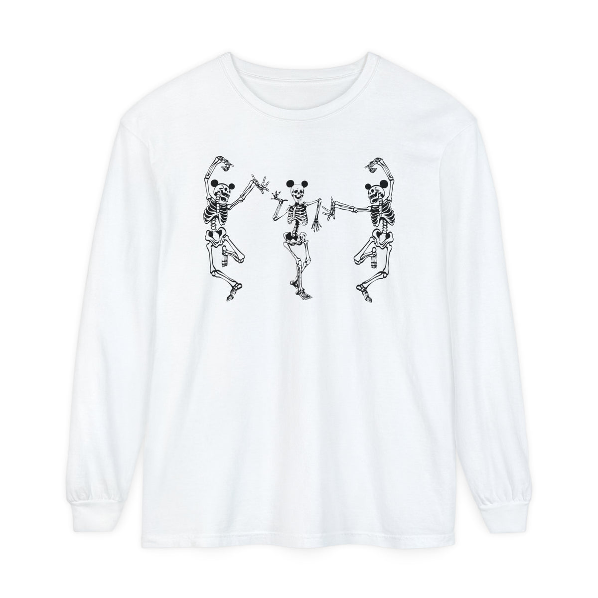 Dancing Skeletons with Ears Comfort Colors Unisex Garment-dyed Long Sleeve T-Shirt