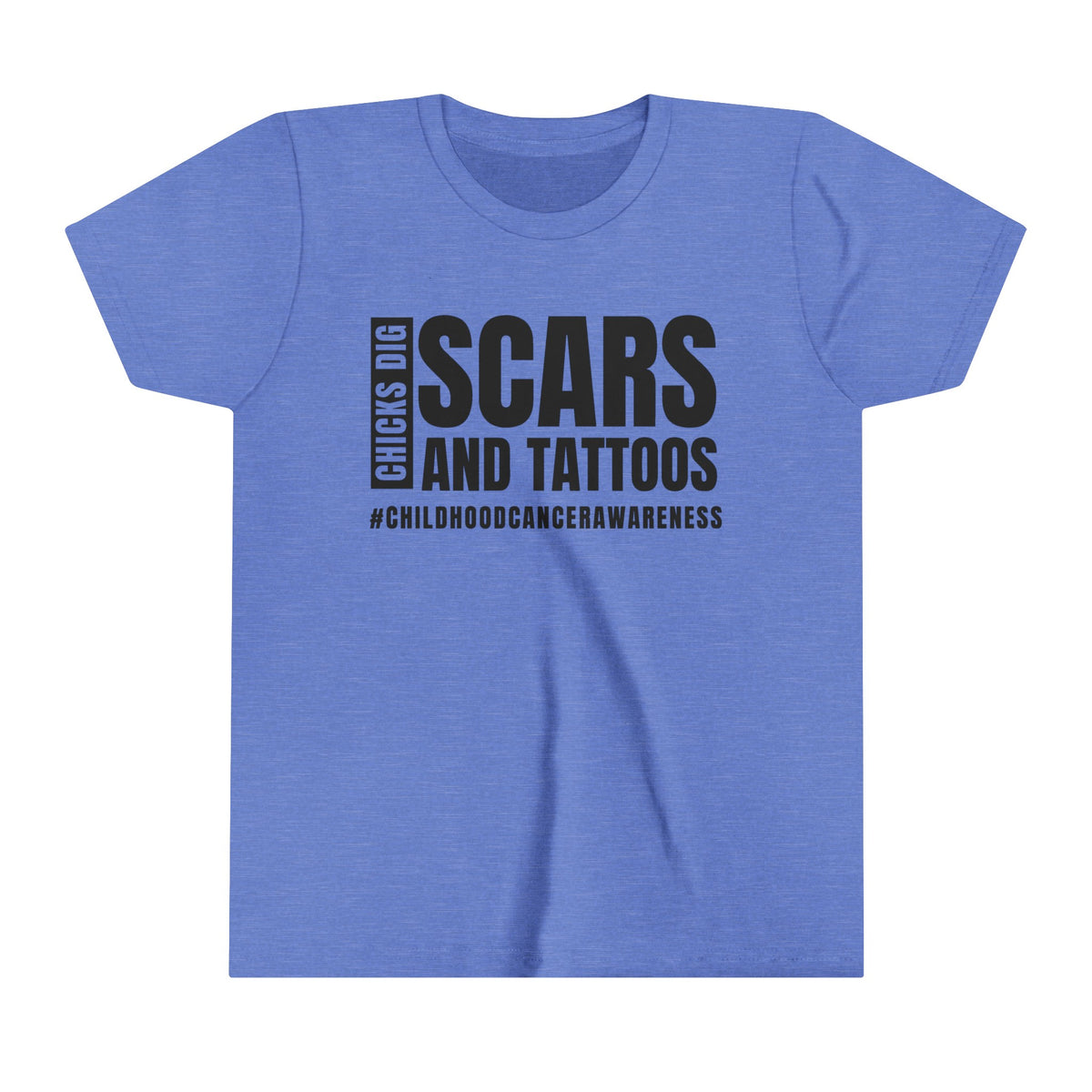 Chicks Dig Scars and Tattoos Bella Canvas Youth Short Sleeve Tee