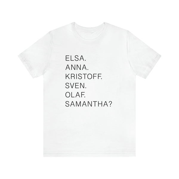 Frozen Character Names Bella Canvas Unisex Jersey Short Sleeve Tee