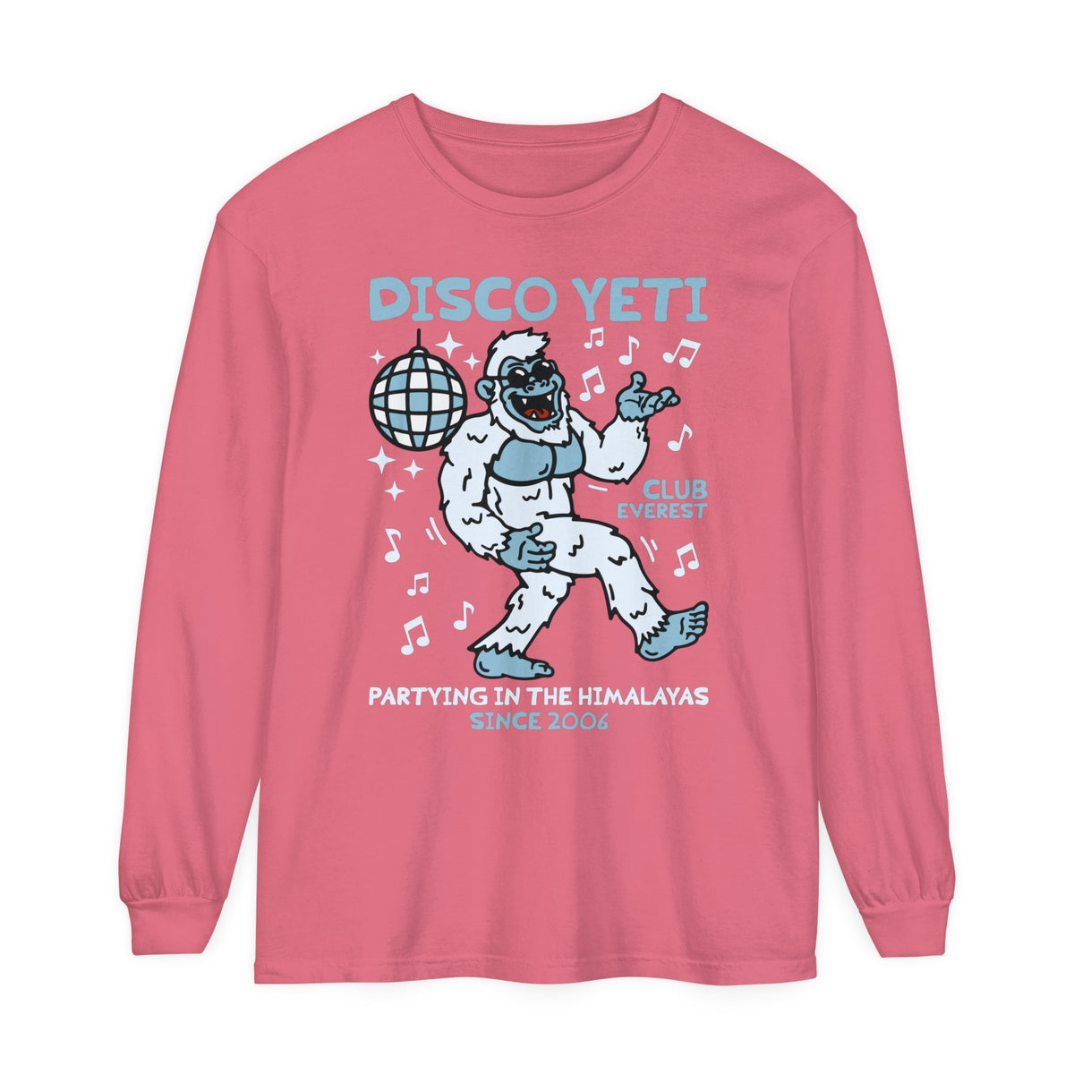 Disco Yeti Comfort Colors Unisex Garment-dyed Long Sleeve T-Shirt