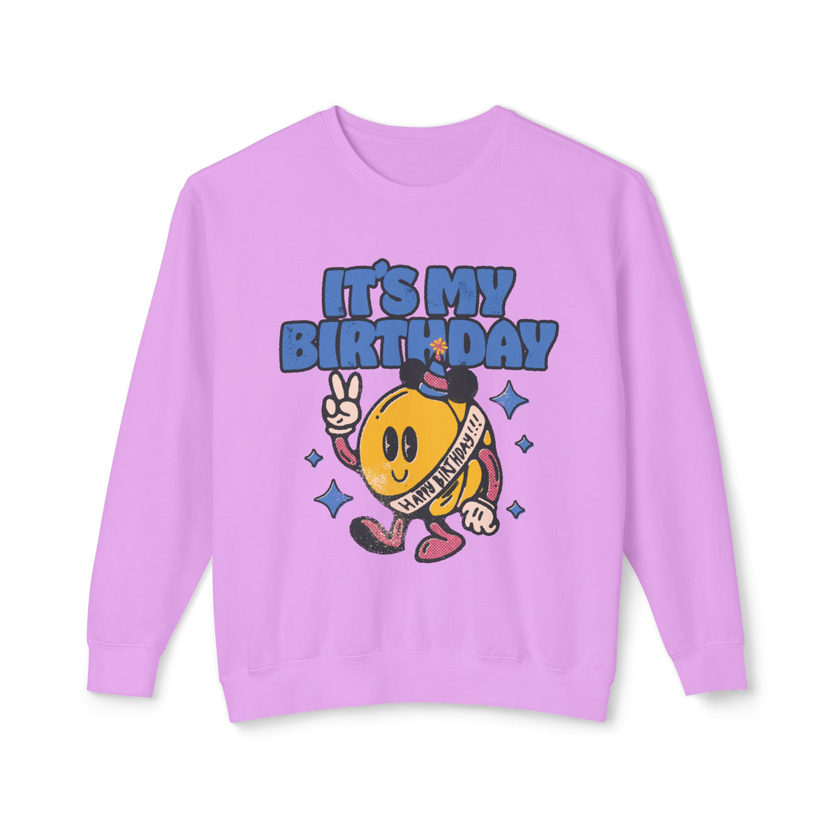It's My Birthday Unisex Lightweight Comfort Colors Crewneck Sweatshirt