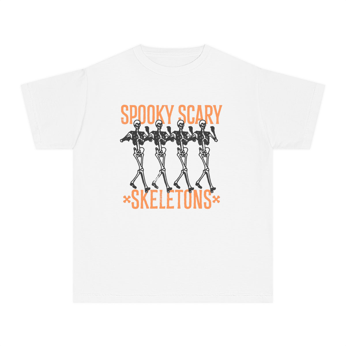 Spooky Scary Skeleton Comfort Colors Youth Midweight Tee