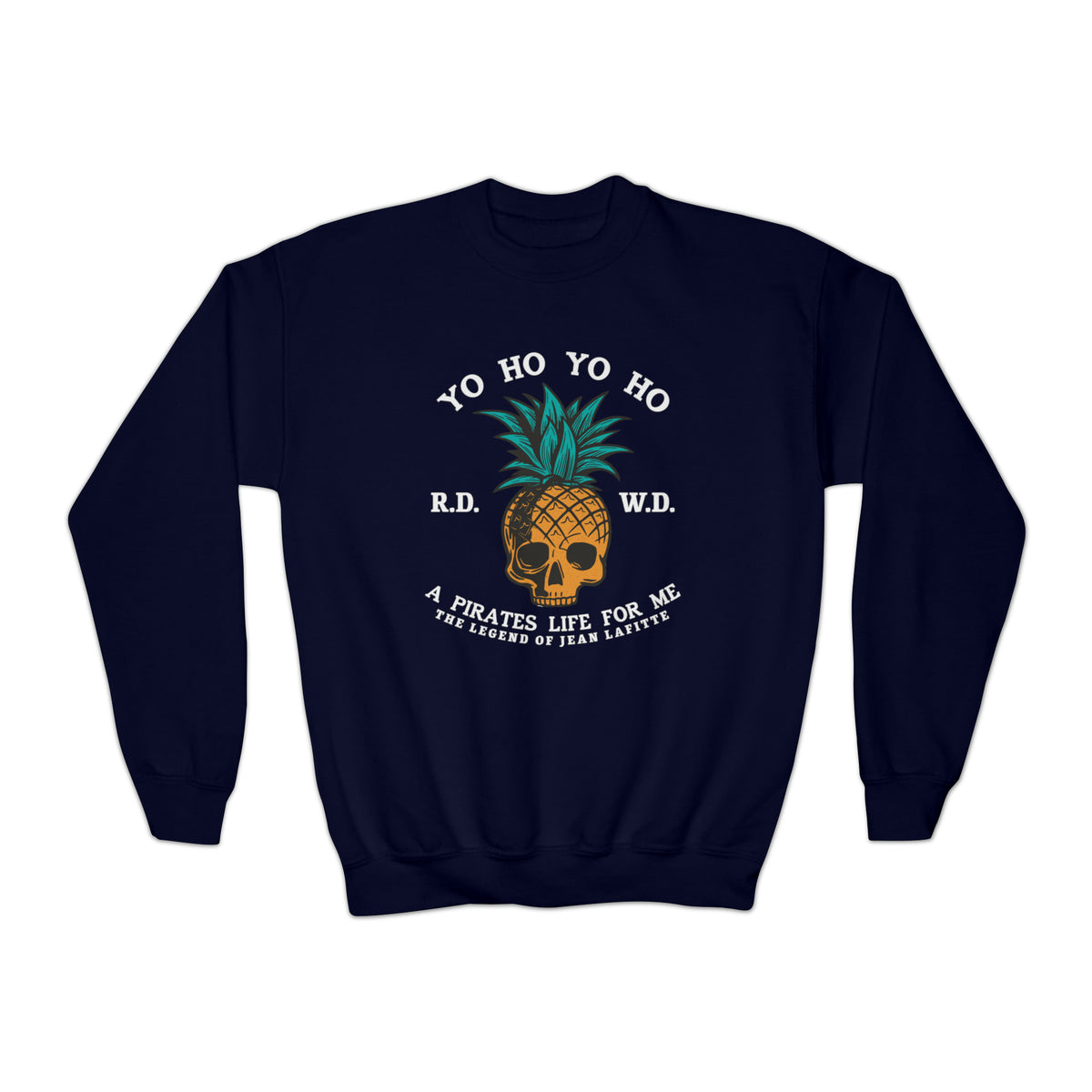 Yo Ho Pirate Life For Me Gildan Youth Crewneck Sweatshirt