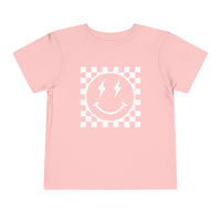Retro Checkered Smile Bella Canvas Toddler Short Sleeve Tee