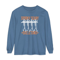 Spooky Scary Skeletons Comfort Colors Unisex Garment-dyed Long Sleeve T-Shirt