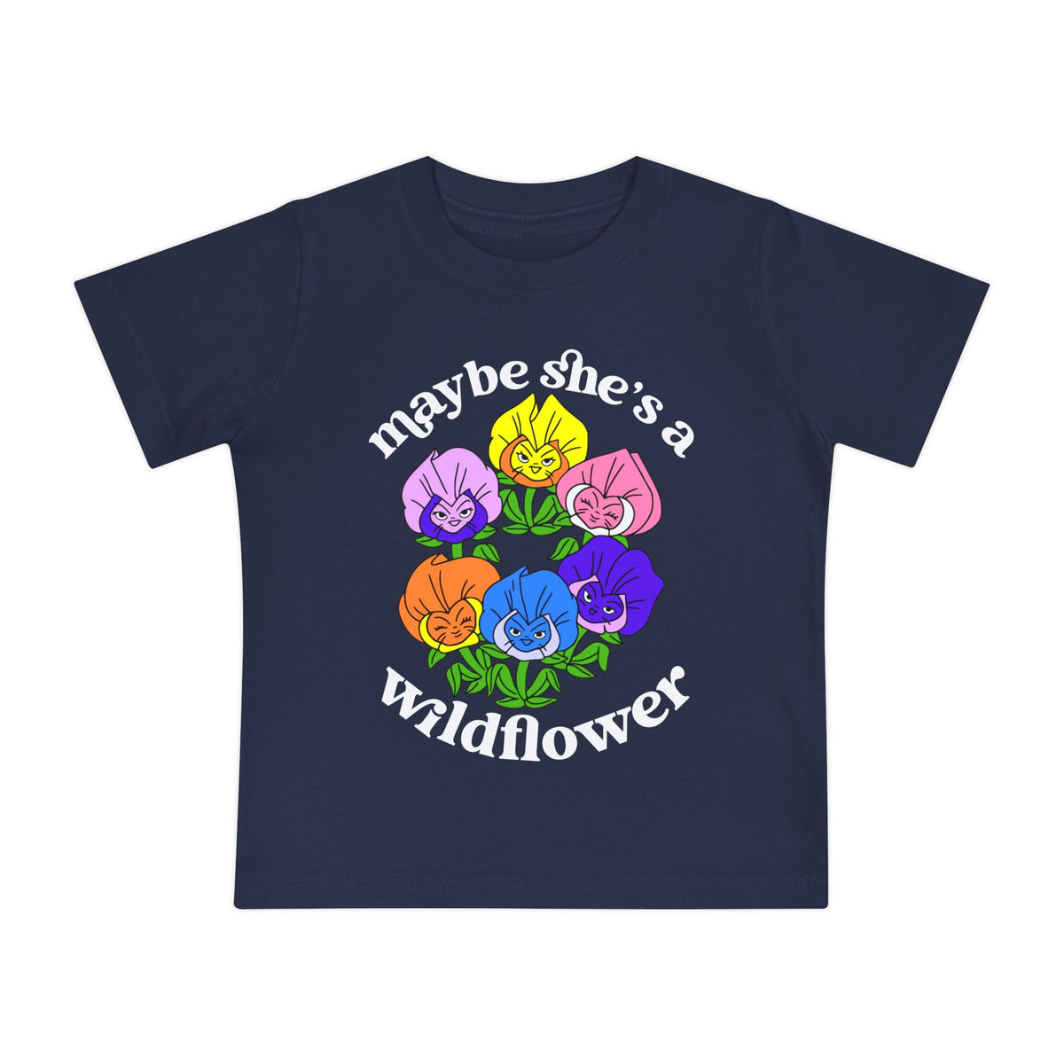 Maybe She’s A Wildflower Bella Canvas Baby Short Sleeve T-Shirt