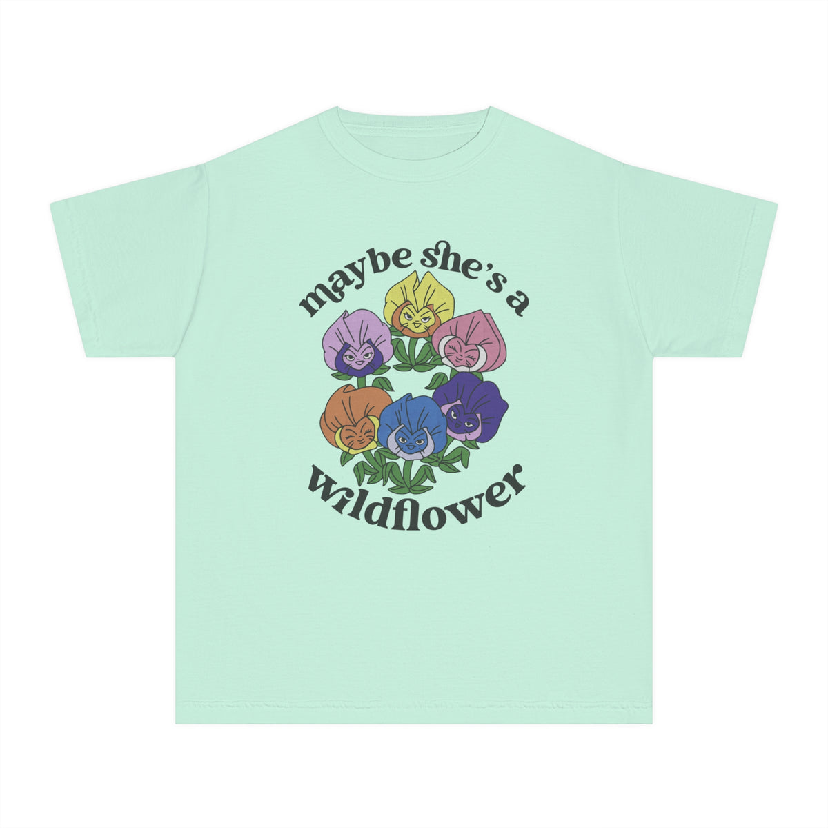 Maybe She’s A Wildflower Comfort Colors Youth Midweight Tee