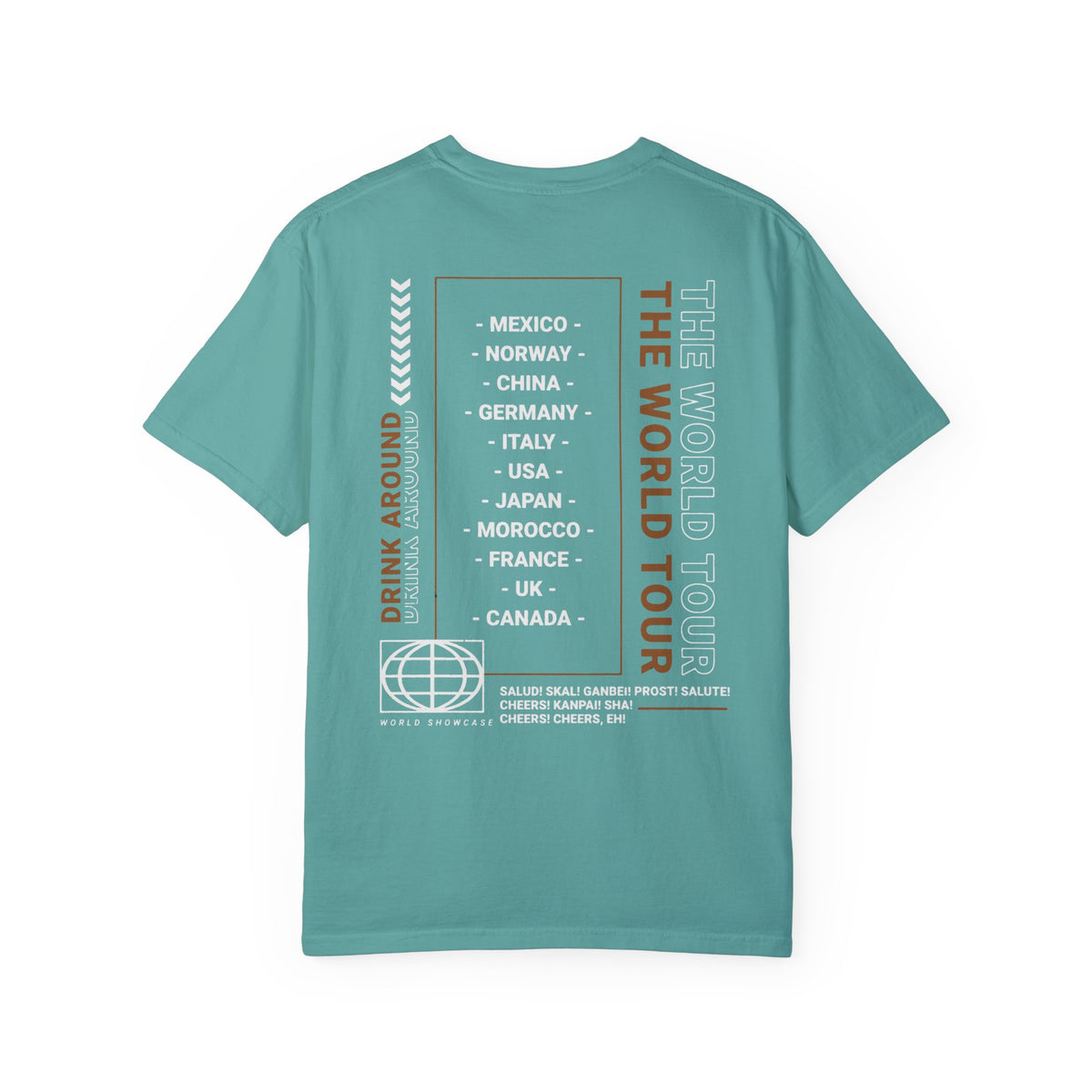 Drink Around The World Tour Comfort Colors Unisex Garment-Dyed T-shirt