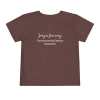 Joey's Journey Chromosome 6q Deletion Awareness Bella Canvas Toddler Short Sleeve Tee