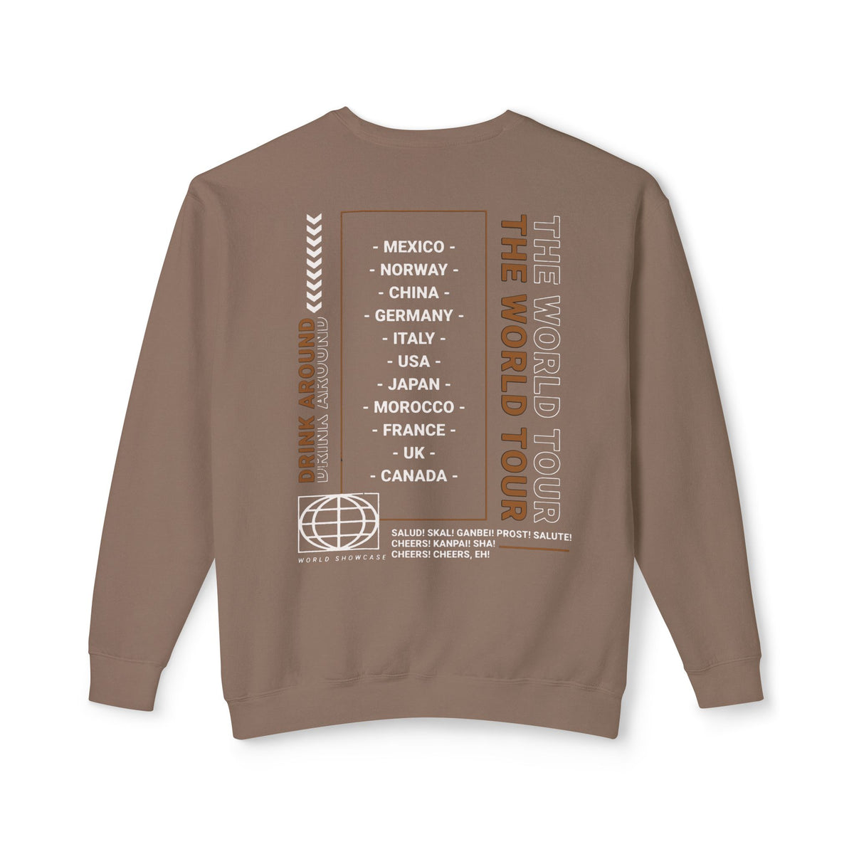 Drink Around the World Tour Unisex Lightweight Comfort Colors Crewneck Sweatshirt