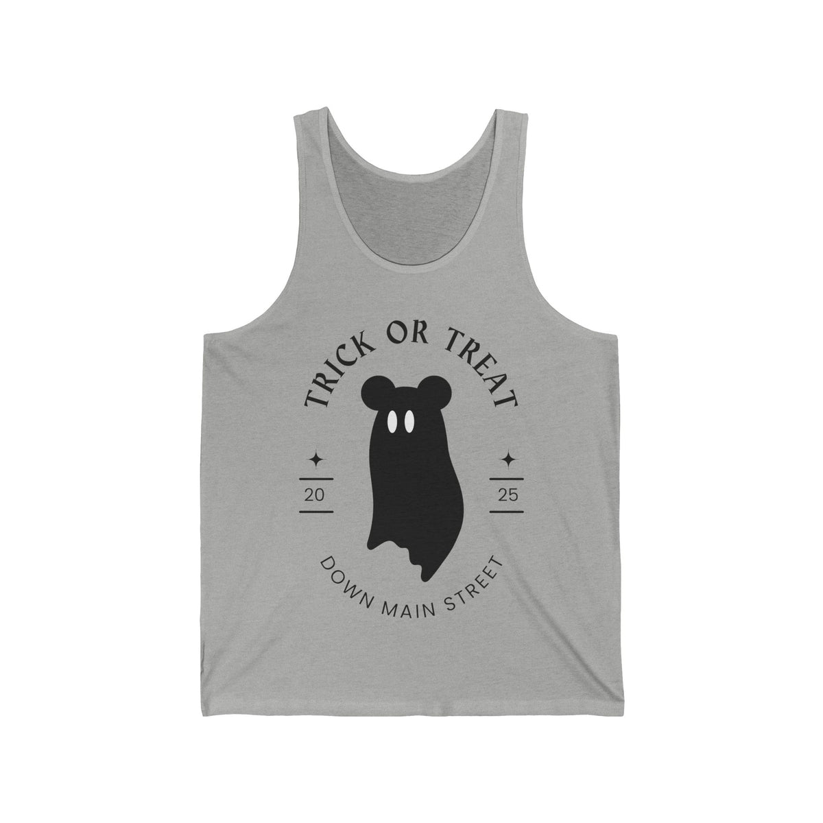 Trick or Treat Down Main Street Unisex Jersey Tank