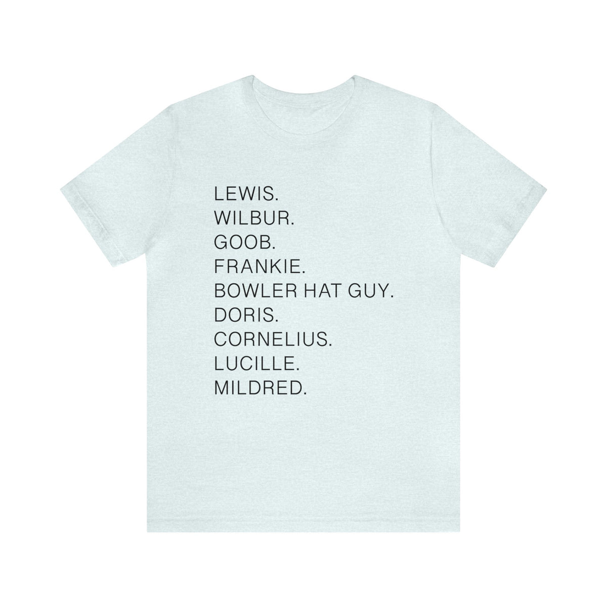 Meet The Robinson’s Character Names Bella Canvas Unisex Jersey Short Sleeve Tee