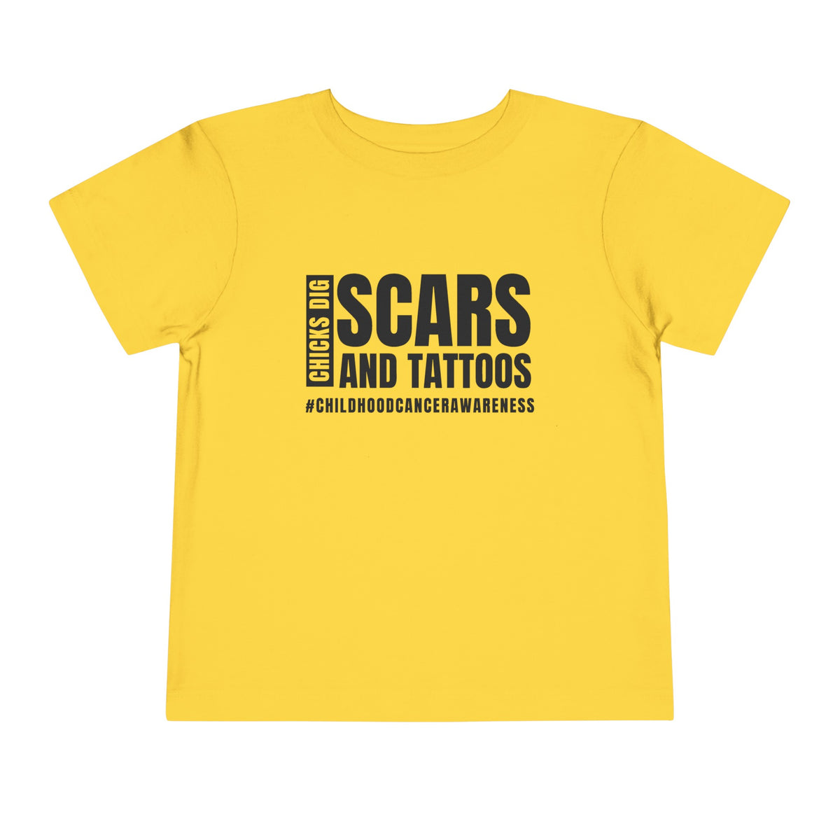 Chicks Dig Scars and Tattoos Bella Canvas Toddler Short Sleeve Tee
