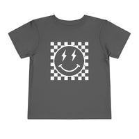 Retro Checkered Smile Bella Canvas Toddler Short Sleeve Tee