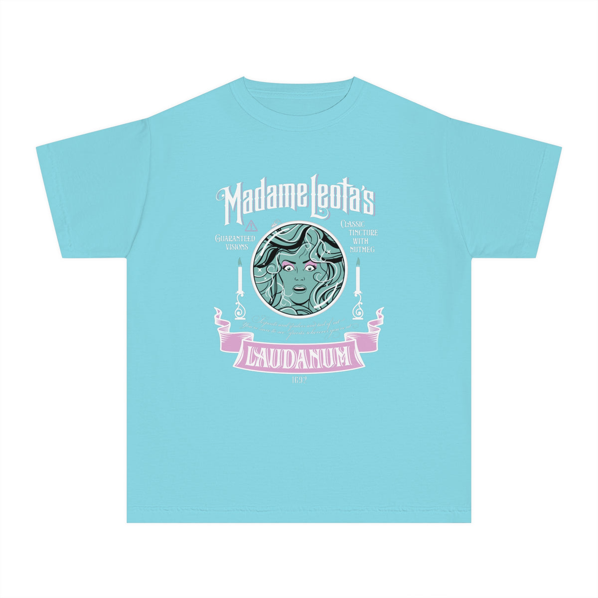 Madame Leota’s Laudanum Teal Comfort Colors Youth Midweight Tee