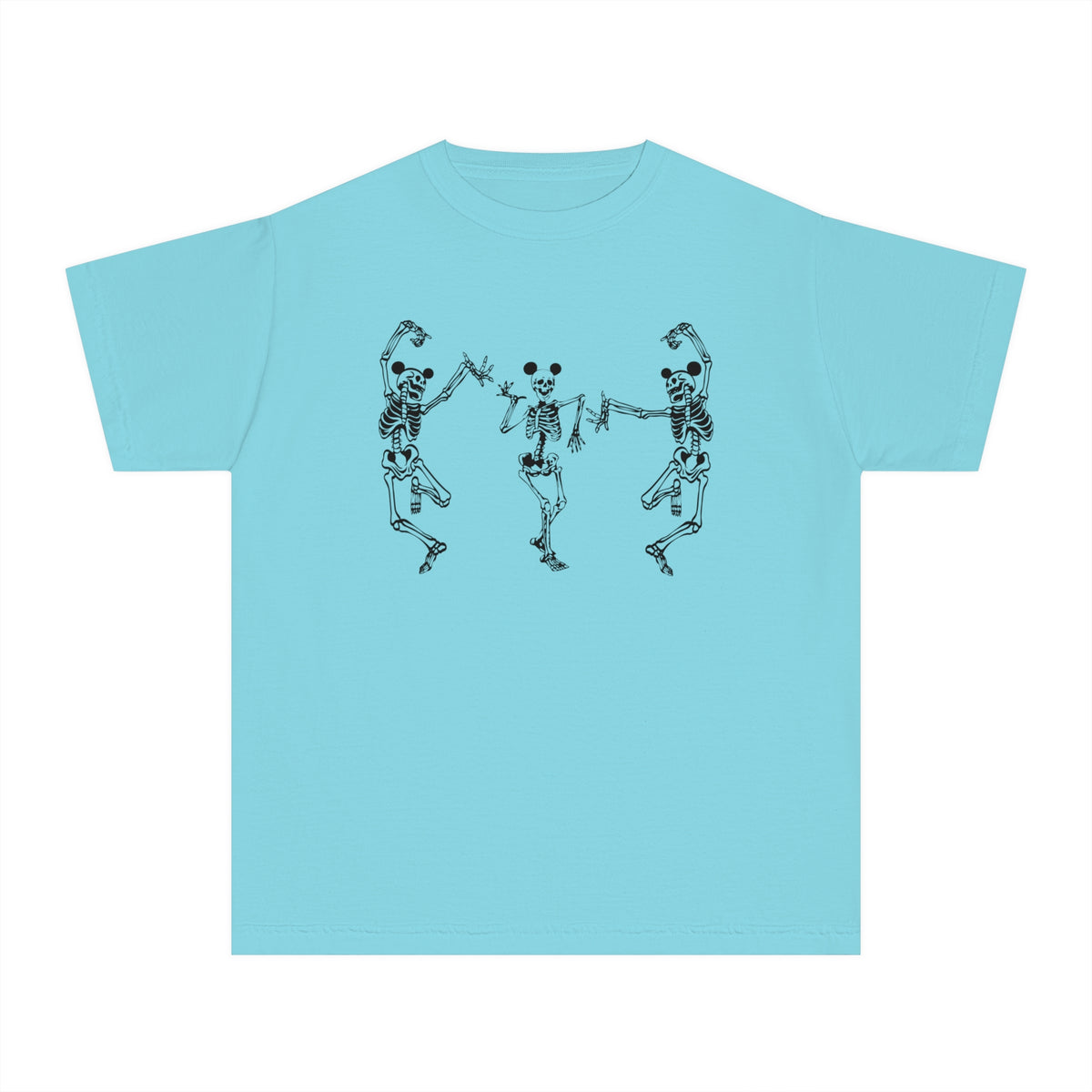 Dancing Skeletons with Ears Comfort Colors Youth Midweight Tee