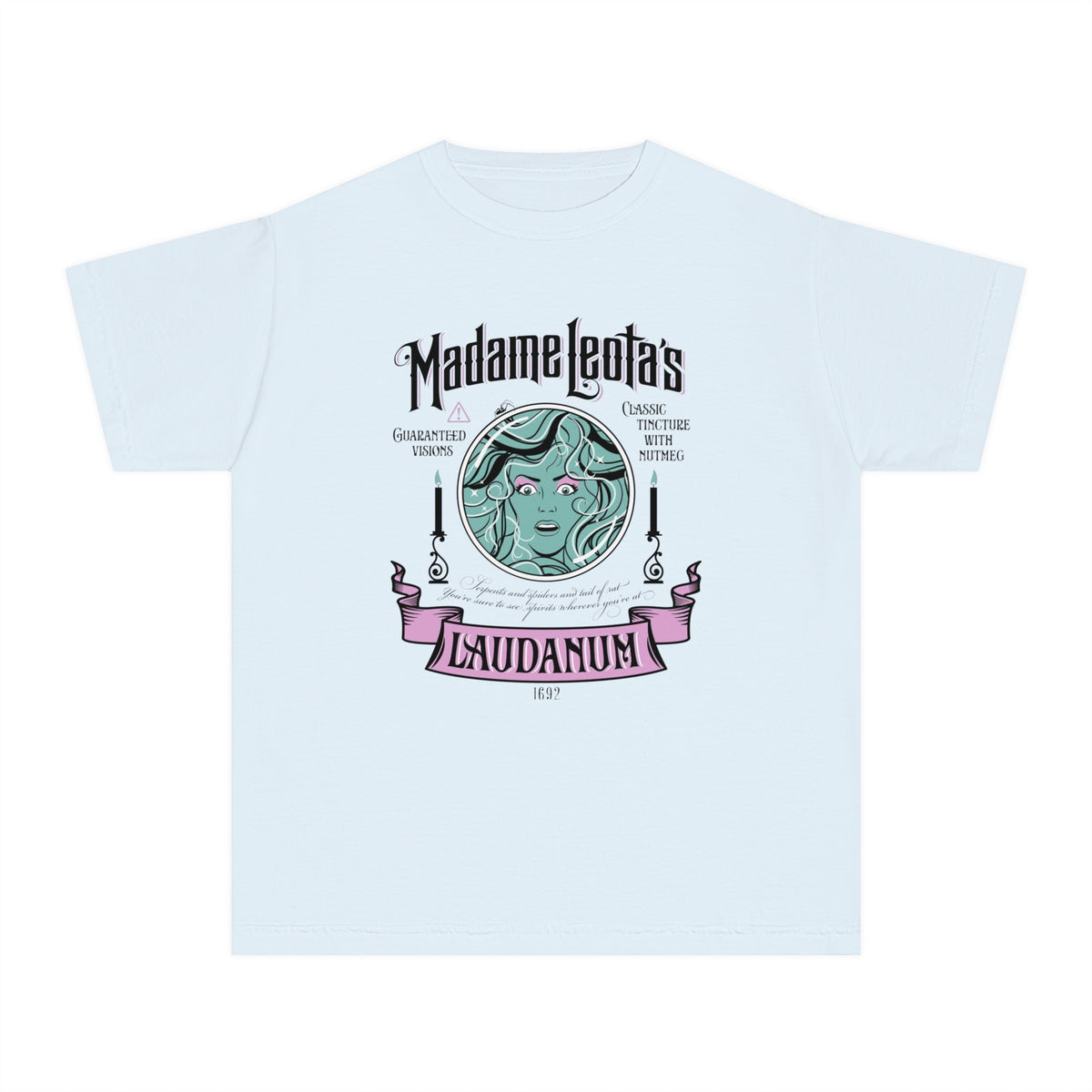 Madame Leota’s Laudanum Teal Comfort Colors Youth Midweight Tee