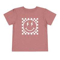Retro Checkered Smile Bella Canvas Toddler Short Sleeve Tee