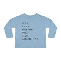 Frozen Character Names Rabbit Skins Toddler Long Sleeve Tee