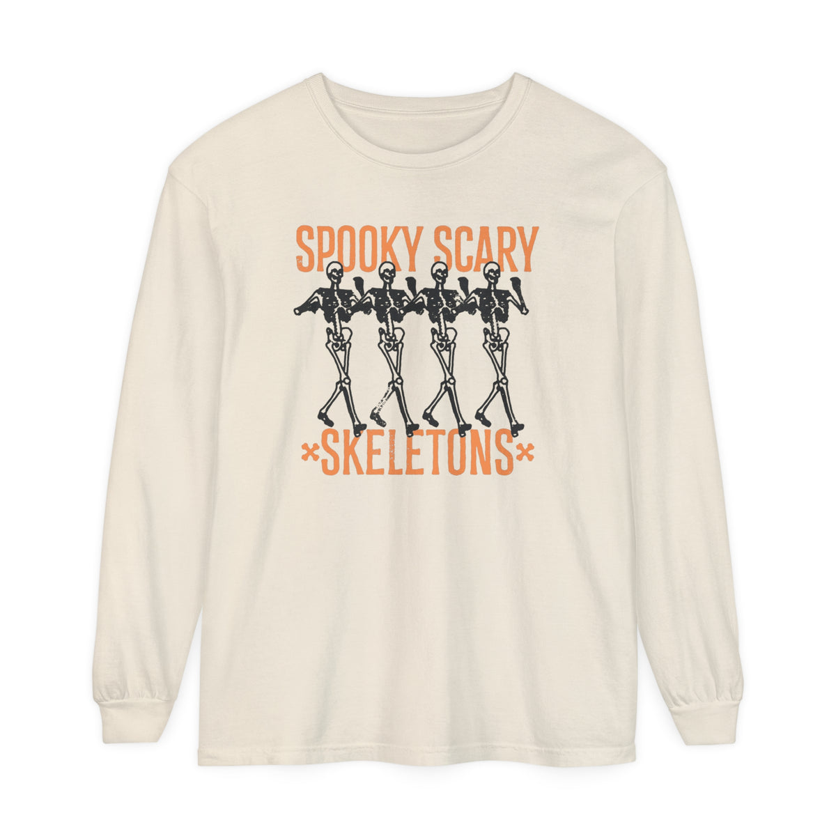 Spooky Scary Skeletons Comfort Colors Unisex Garment-dyed Long Sleeve T-Shirt