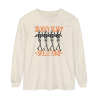 Spooky Scary Skeletons Comfort Colors Unisex Garment-dyed Long Sleeve T-Shirt